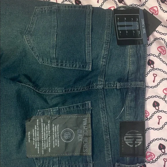 Vintage Genes Black Slim Men Jeans - Dark Blue - Picture 9 of 11